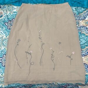 Vintage Women’s Silk Floral Midi Skirt